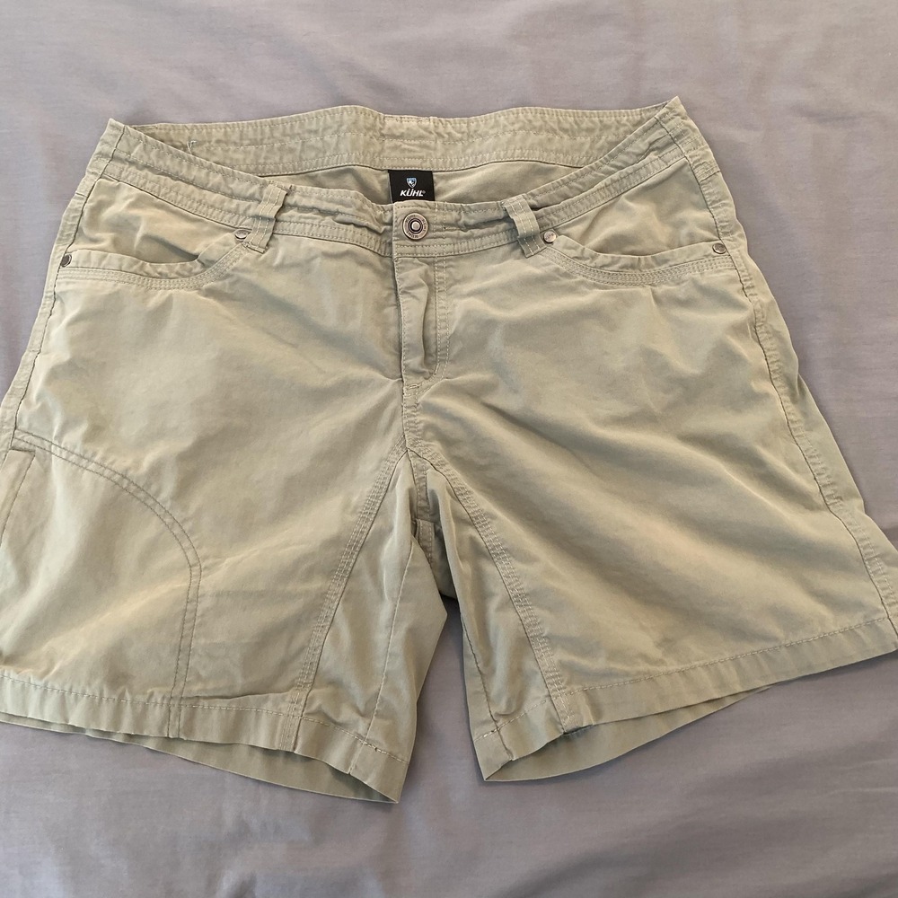 KÜHL Shorts Womens 12 Beige Twill Chino Hiking Casual‎ Stretch Summer 6078
